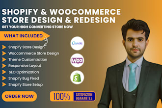 design redesign high converting shopify store, woocommerce store shopify website