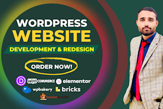 redesign wordpress website with elementor, divi, wpbakery or bricks