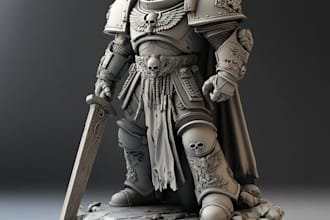 do 3d character model, warhammer 40k, tabletop, 3d model for 3d printing