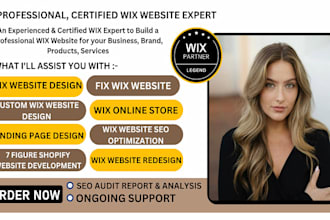build shopify wix website design redesign shopify store fix update wix website