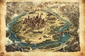 draw a custom map for fantasy, scifi, book or boardgame