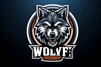 design a fierce and custom wolves mascot logo for esports teams or merchandise
