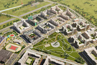 render 2d siteplan, real estate house, vr park, campground, cgi anomation, mep