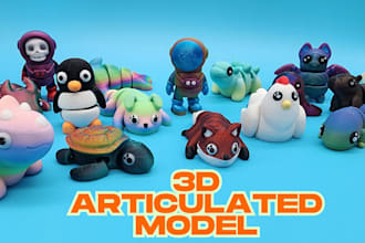 sculpt 3d articulated model for 3d printing flexi toy pet model 3d toy design