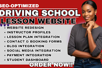 create driving school website driving lesson plan course instructor website