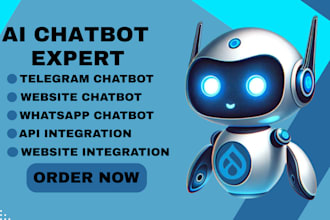 develop whatsapp ai chatbot, integrate ai chatbot with website, telegram chatbot