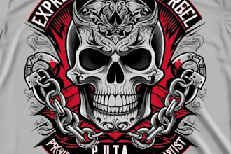 design high quality skull logo for t shirt design