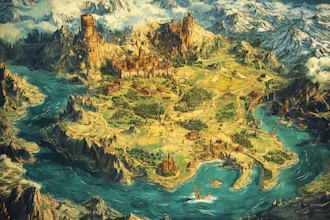 draw a custom fantasy map for fantasy, scifi, book