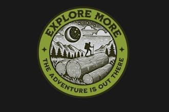 design high quality hiking club logo with t shirt design