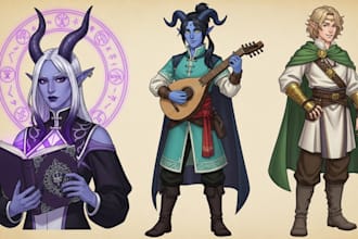 create fantasy art dnd illustration book cover concept art
