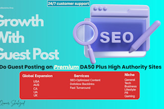 do guest posting on premium da50 plus high authority sites