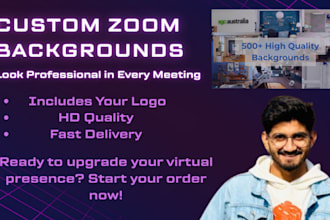 design professional zoom virtual backgrounds with your logo