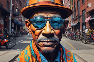 create graffiti street art pop art of any picture