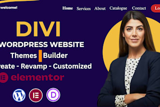 design or redesign responsive wordpress website using divi, elementor, acf