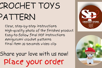 write detailed amigurumi crochet pattern for etsy shop