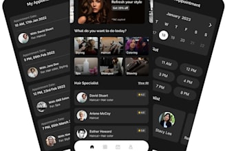 develop a salon, salon booking, music, and meditation mobile app in react native