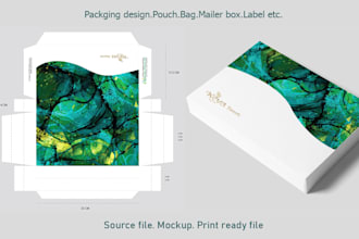 do product packaging design, mailer, label, pouch design