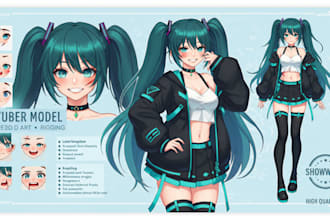 create custom vtuber model, live2d or 3d character for streaming and vrchat
