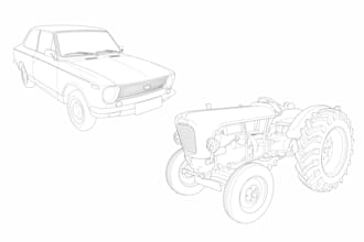 create line art of vehicles and electronic devices