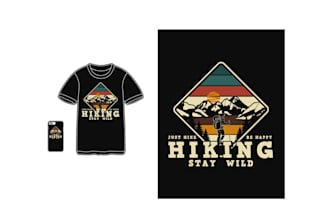 design high quality hiking club logo with t shirt design