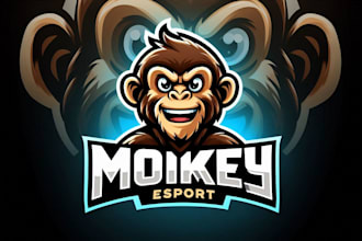 design a unique monkey mascot logo for your brand or business