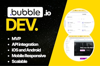 develop bubble io app website bubble io saas bubble mvp bubble API developer