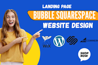 design converting landing page on bubble io web app squarespace website design