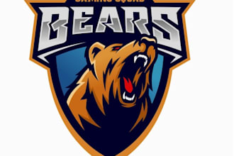 make professional grizzly bear logo with creative concept