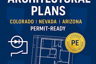 review colorado,nevada electrical plans, architectural, arizona pe stamp,permit