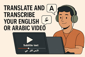 translate and transcribe your english or arabic video,PDF,excell,word,jpeg