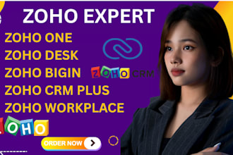 setup zoho one zoho desk zoho CRM plus, zoho bigin zoho workplace zoho expert
