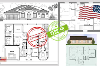 draw architectural floor plan engineering drawing mep stamp city permit autocad