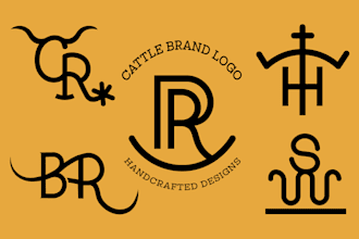 design a custom western cattle brand style logo