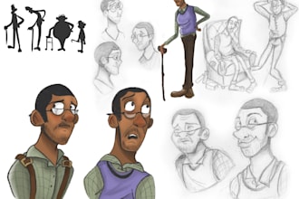 create cartoon doodle art illustration for your project