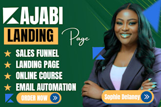build kajabi website, design kajabi sales funnel landing page, online course