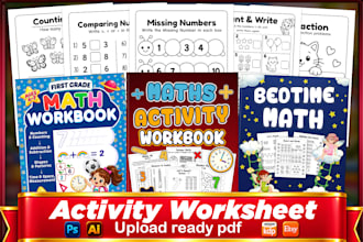 design math worksheets activity book for kids