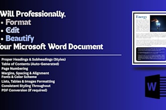 professionally format, and beautify your ms word document