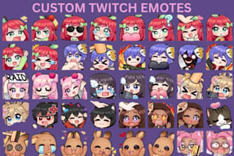 create custom twitch emotes, animated emotes, chibi emotes, vtuber for stream