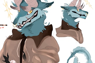 draw sketches or art of your furry character, sfw