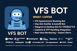 build vfs appointment booking bot visa booking bot telegram bot notification