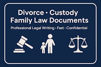 provide legal advice on legal writing divorce help child custody support