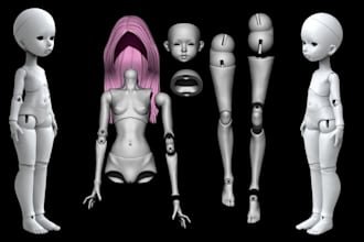 make you a paper doll with clothes, 3d doll toy design 3d articulated model