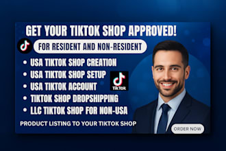 create USA tktok shop setup tiktok USA tiktok shop business representative