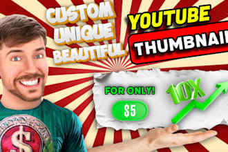 design eye catching, unique and beautiful thumbnails for your youtube videos