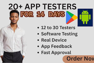 provide 20 app testers google play software user for your android ios app review