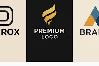 design a premium elegant logo in black and gold style