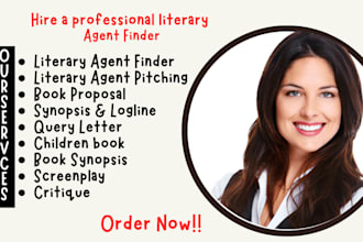 find top literary agent query letter book synopsis for screenplay children book