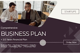 write a business plan with a financial plan for startups, business plan writer
