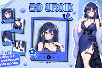 create 3d character model for vroid and vrchat avatar in unity