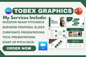 design corporate business tech investor pitch deck, presentation slides template